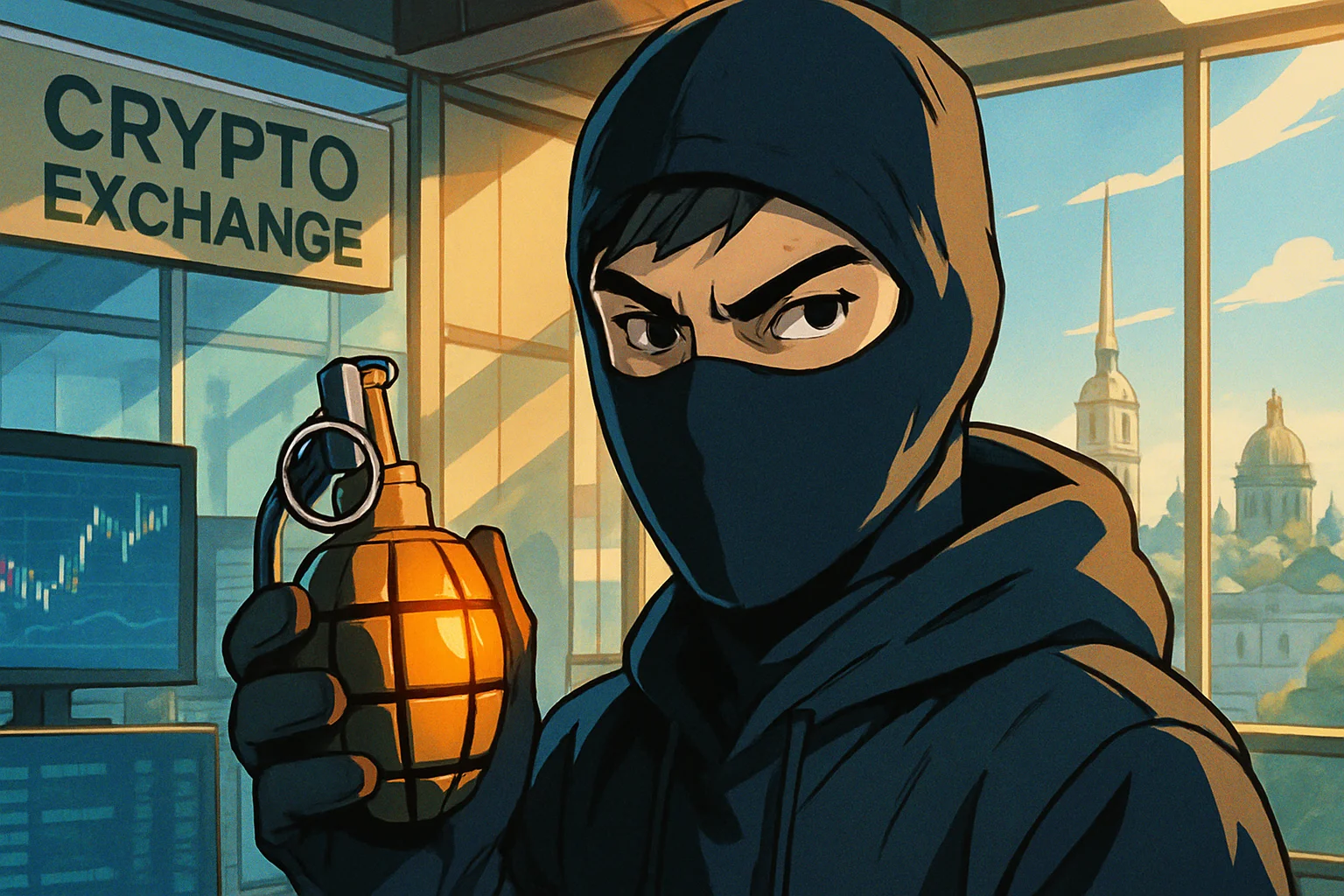 Используйте имитационные гранаты, чтобы ограбить биржу! 21-летний россиянин задержан на месте